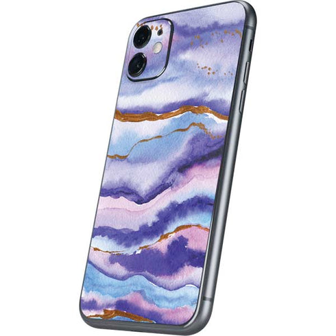 Blue Violet Watercolor Geode iPhone 11 Skin